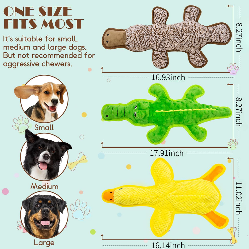 MAOOOOB squeaky head crinkle body toy for long-lasting sensory play.
