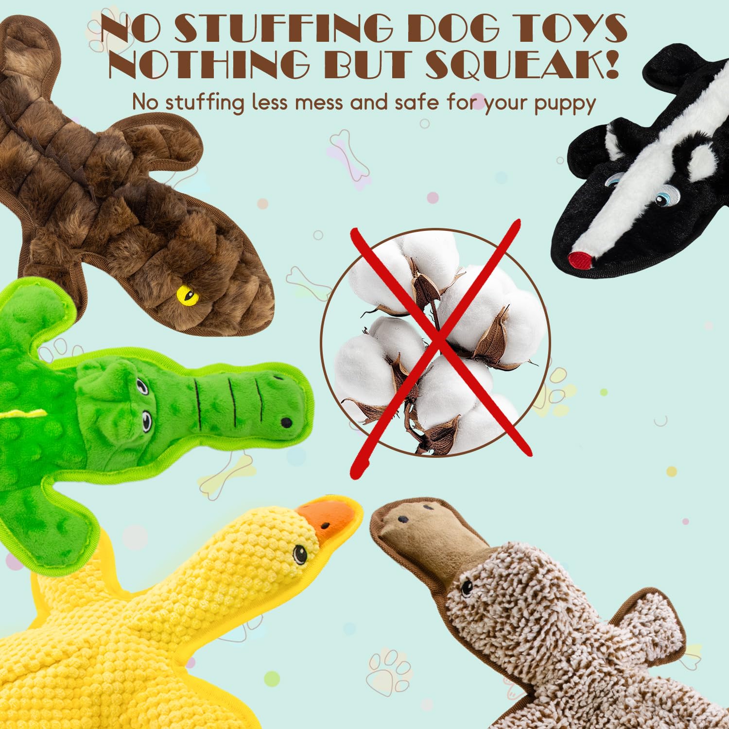 MAOOOOB no stuffing squeak toy crocodile encourages exercise and solo play sessions.