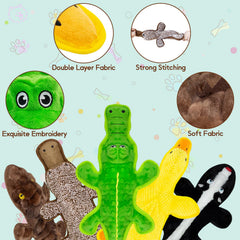 MAOOOOB no stuffing squeak toy lizard supports teething and fetch with crinkle fun.