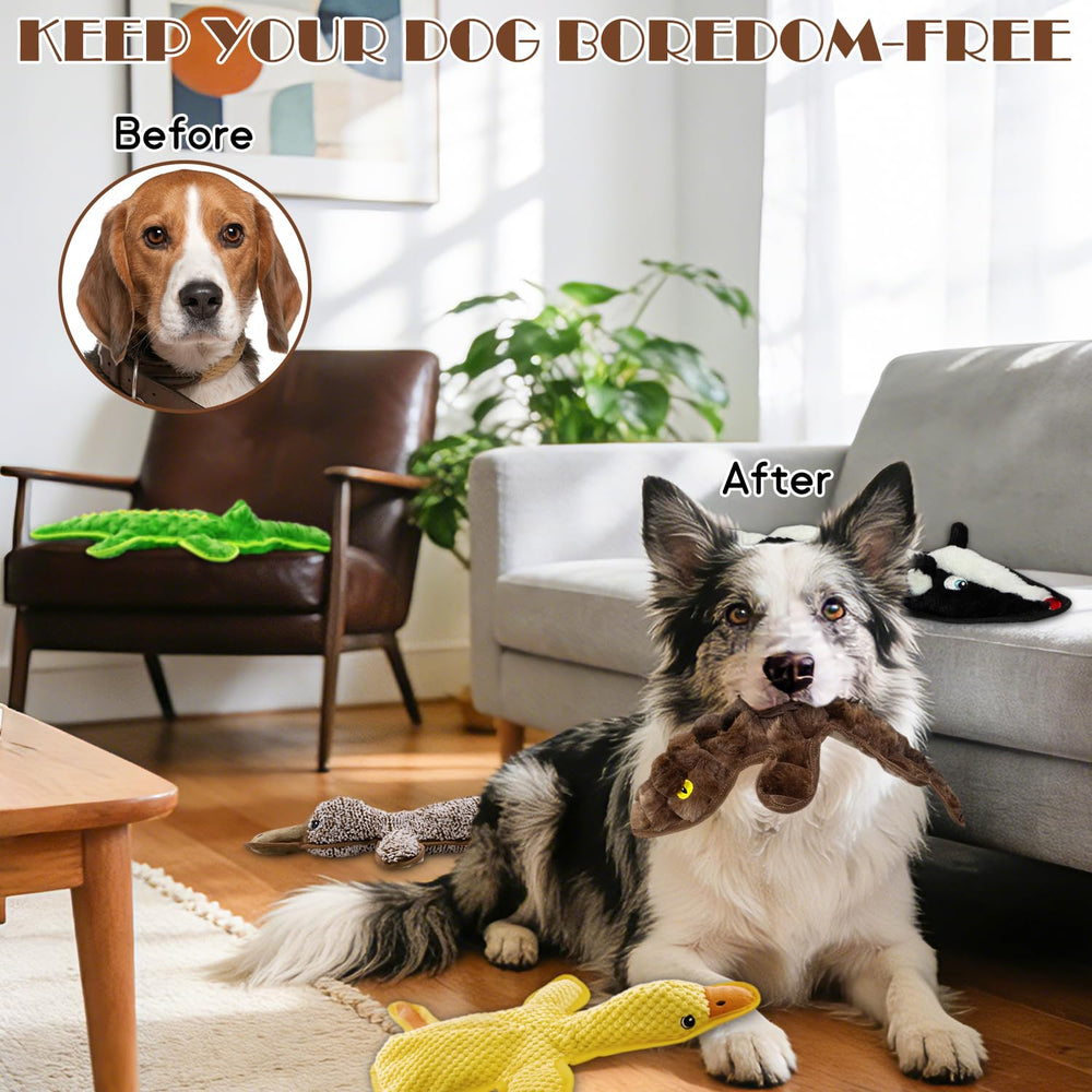 MAOOOOB five-pack plush set provides variety for bored dogs and gentle play.