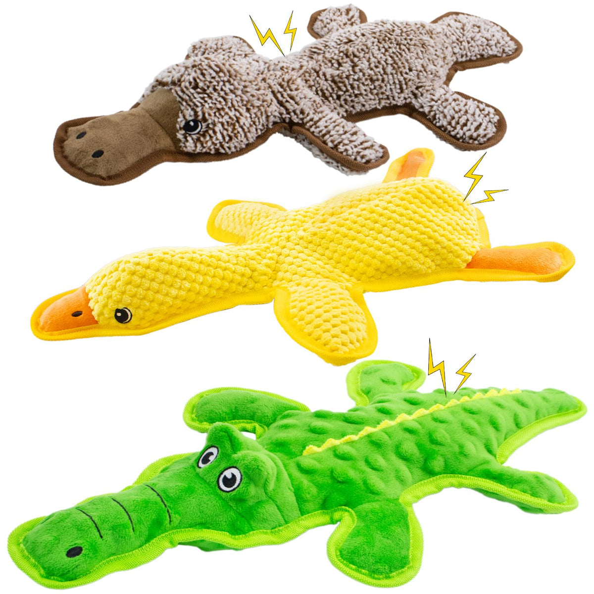 MAOOOOB crocodile no-stuffing dog toy for safe chewing and interactive play.