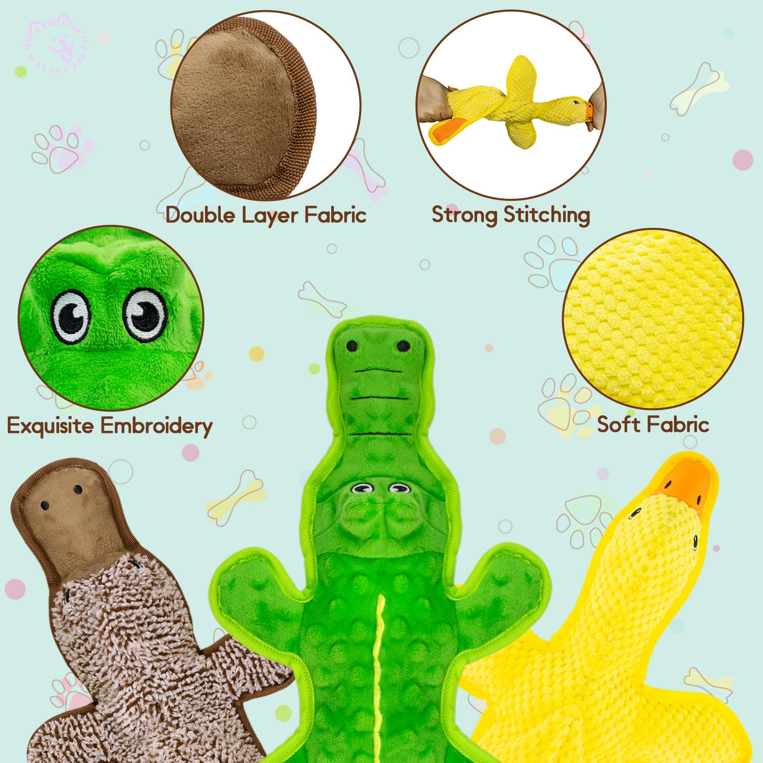 MAOOOOB yellow duck no-stuffing toy boosts teething fun and fetch sessions.