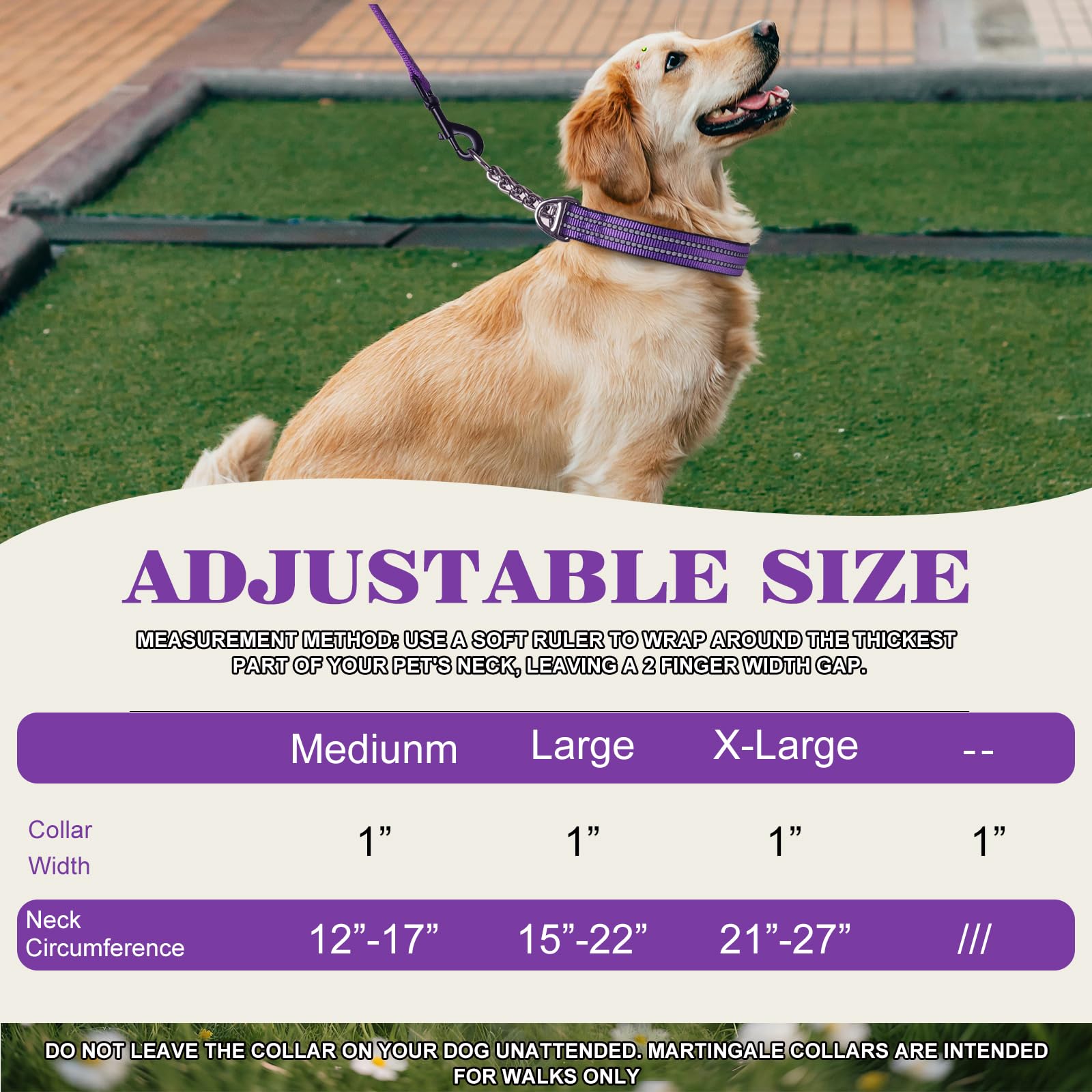 MAOWUWUJOZ Adjustable Neck Sizes demonstrates flexible fit for large dogs.