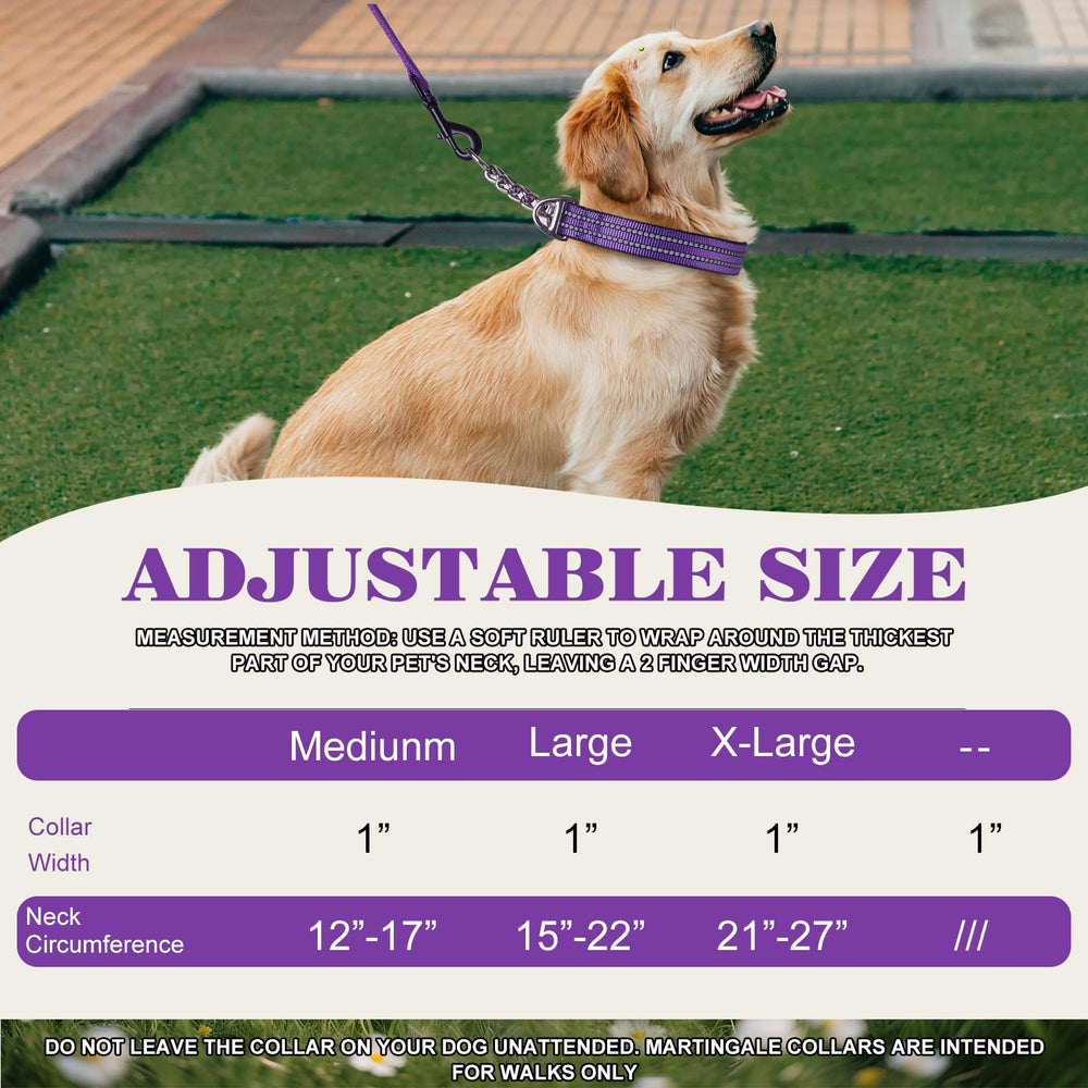 MAOWUWUJOZ Adjustable Neck Sizes demonstrates flexible fit for large dogs.