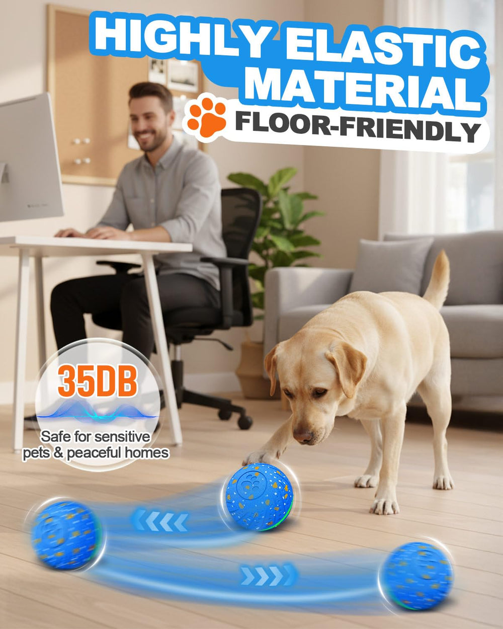 Maraiss Interactive Dog Toy Ball demonstration of modes for different energies.