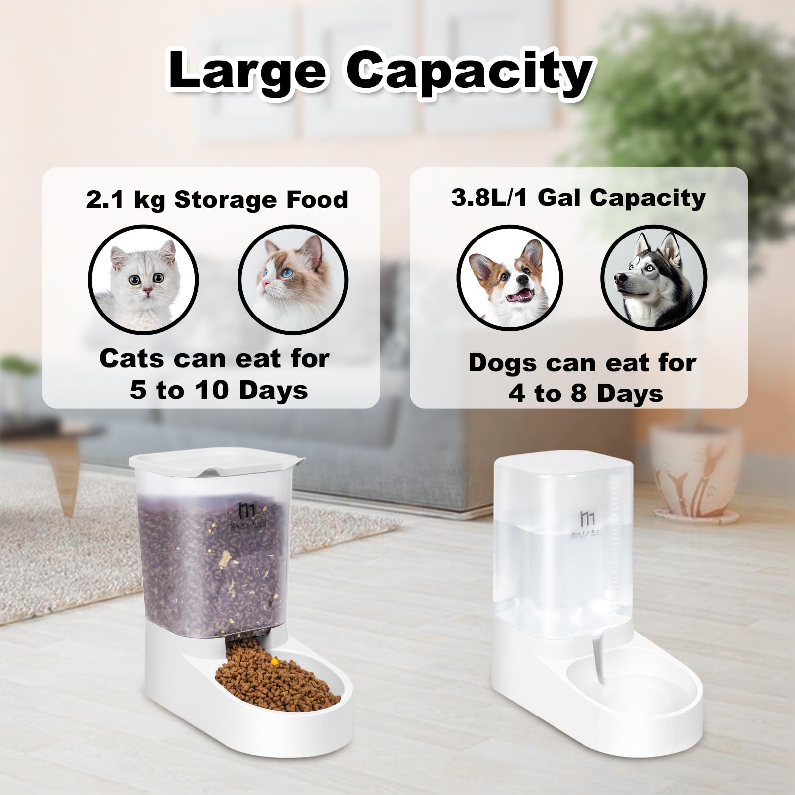 Marchul automatic water dispenser bowl provides spill-free hydration