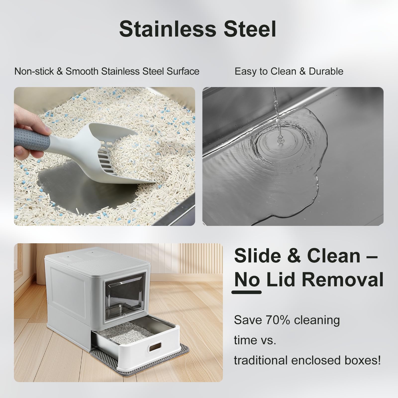 Marchul drawer-access design enables quick cleaning and easier maintenance.