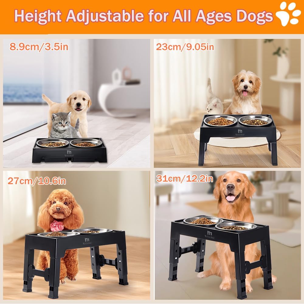 Marchul elevated feeder grows with your dog from puppy to senior