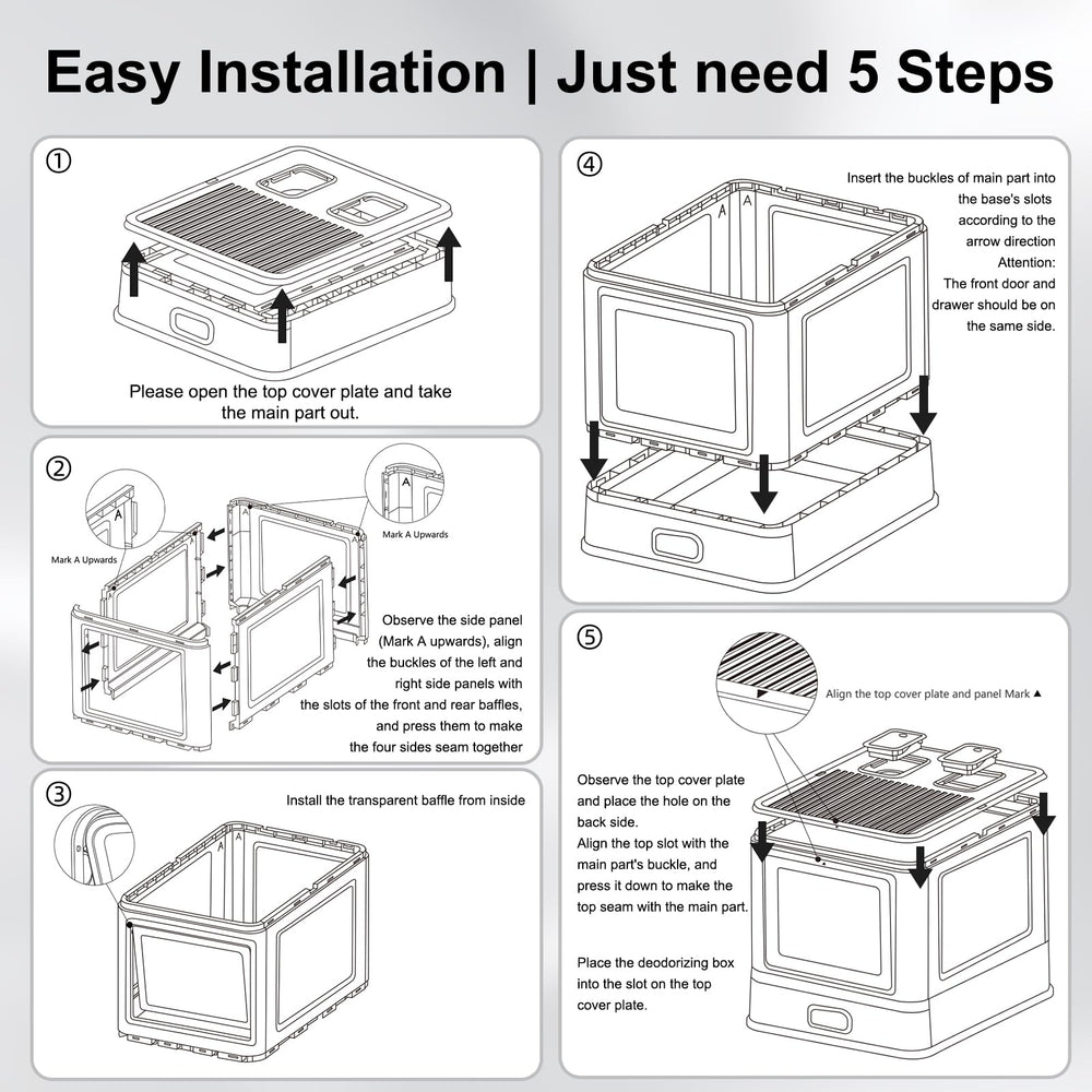 Marchul includes litter scoop and mat for quick cleanup and less tracking.