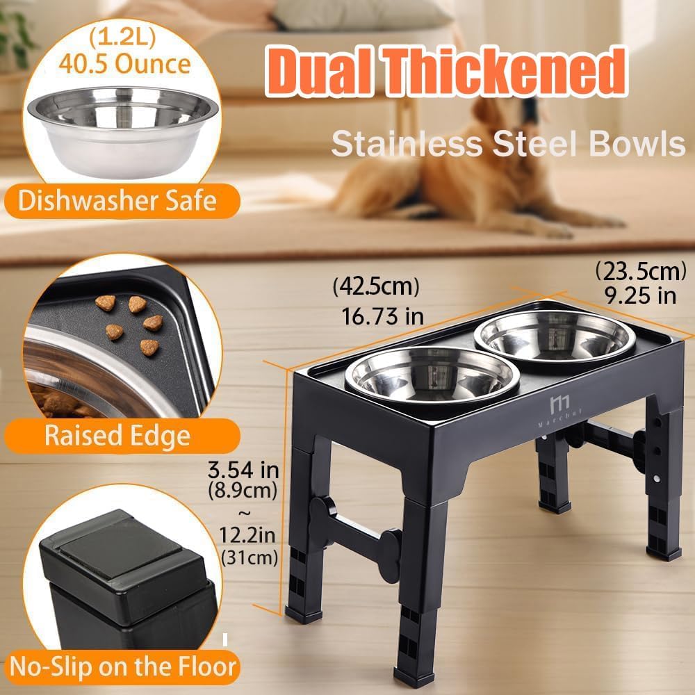 Marchul raised dog bowls four height options for growing dogs