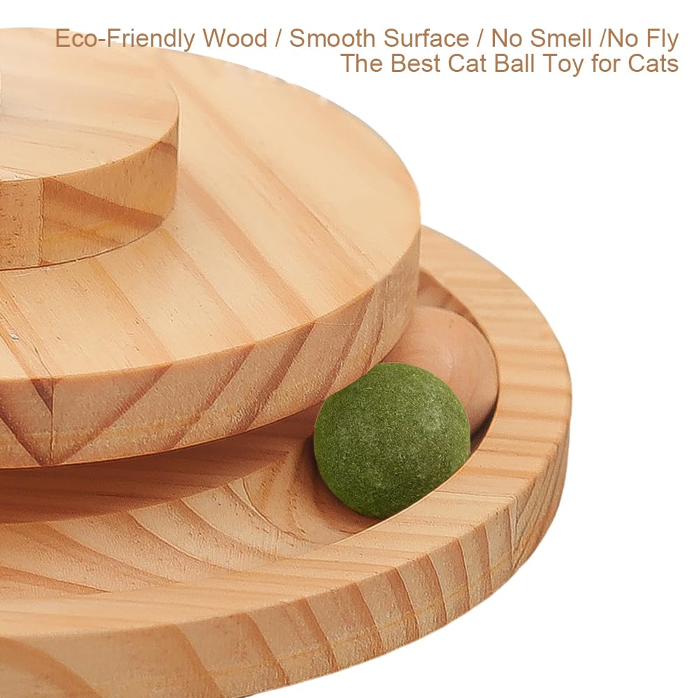 Marchul wooden slow-feeder ball designed for indoor cats.