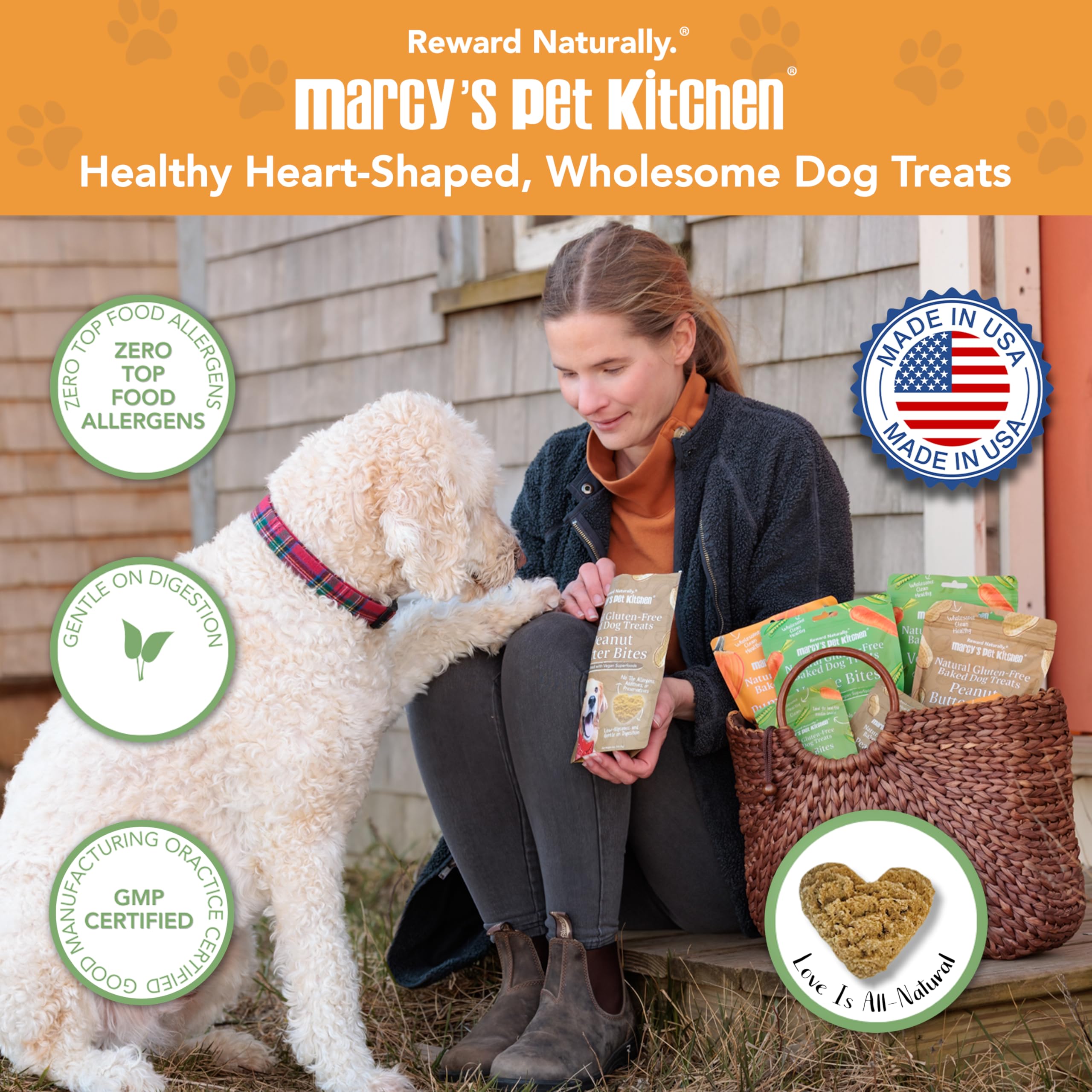 Crunchy pumpkin biscuit close-up, appealing texture for picky eaters by Marcy's Pet Kitchen.
