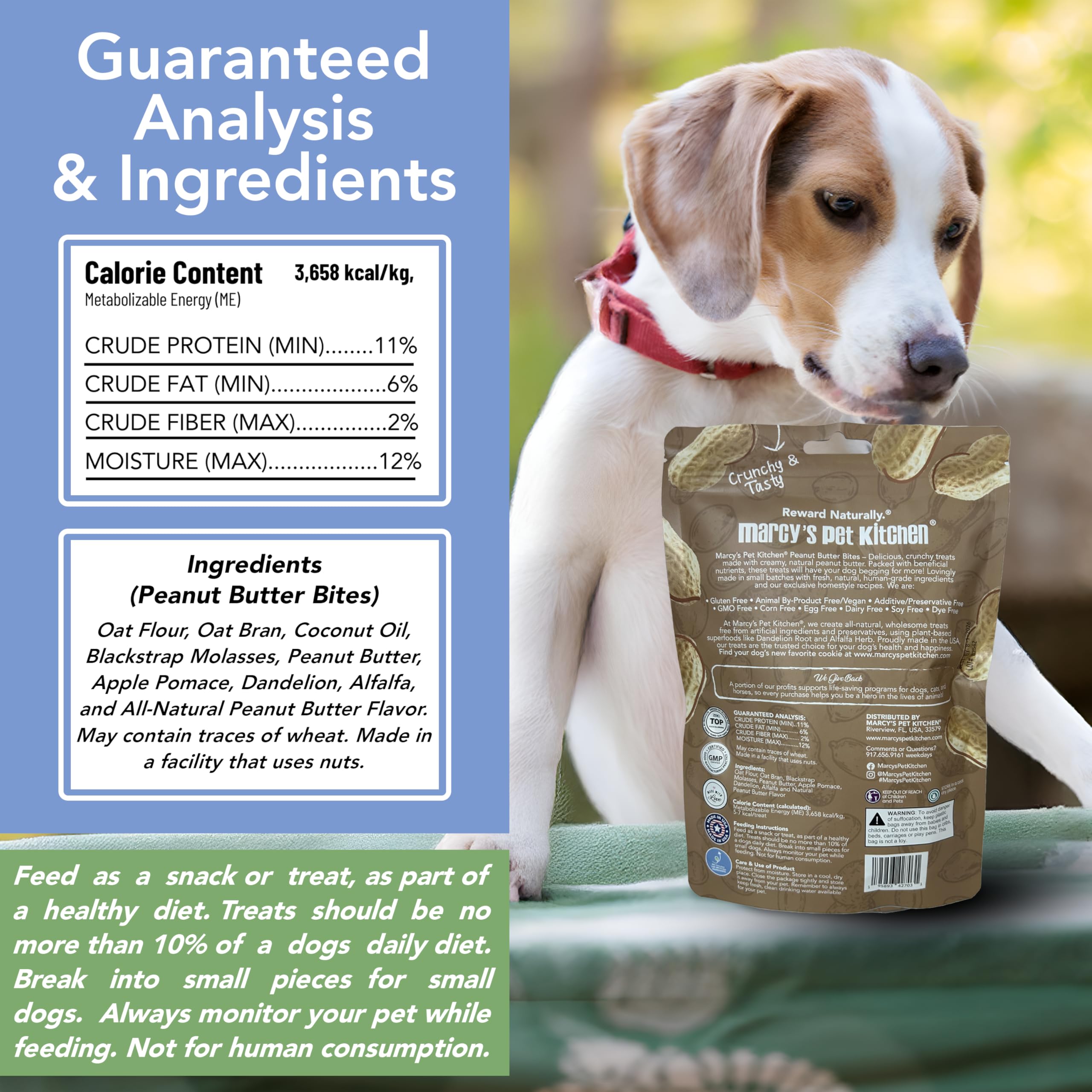 Marcy's Pet Kitchen small-batch handmade treats close-up, artisanal quality.