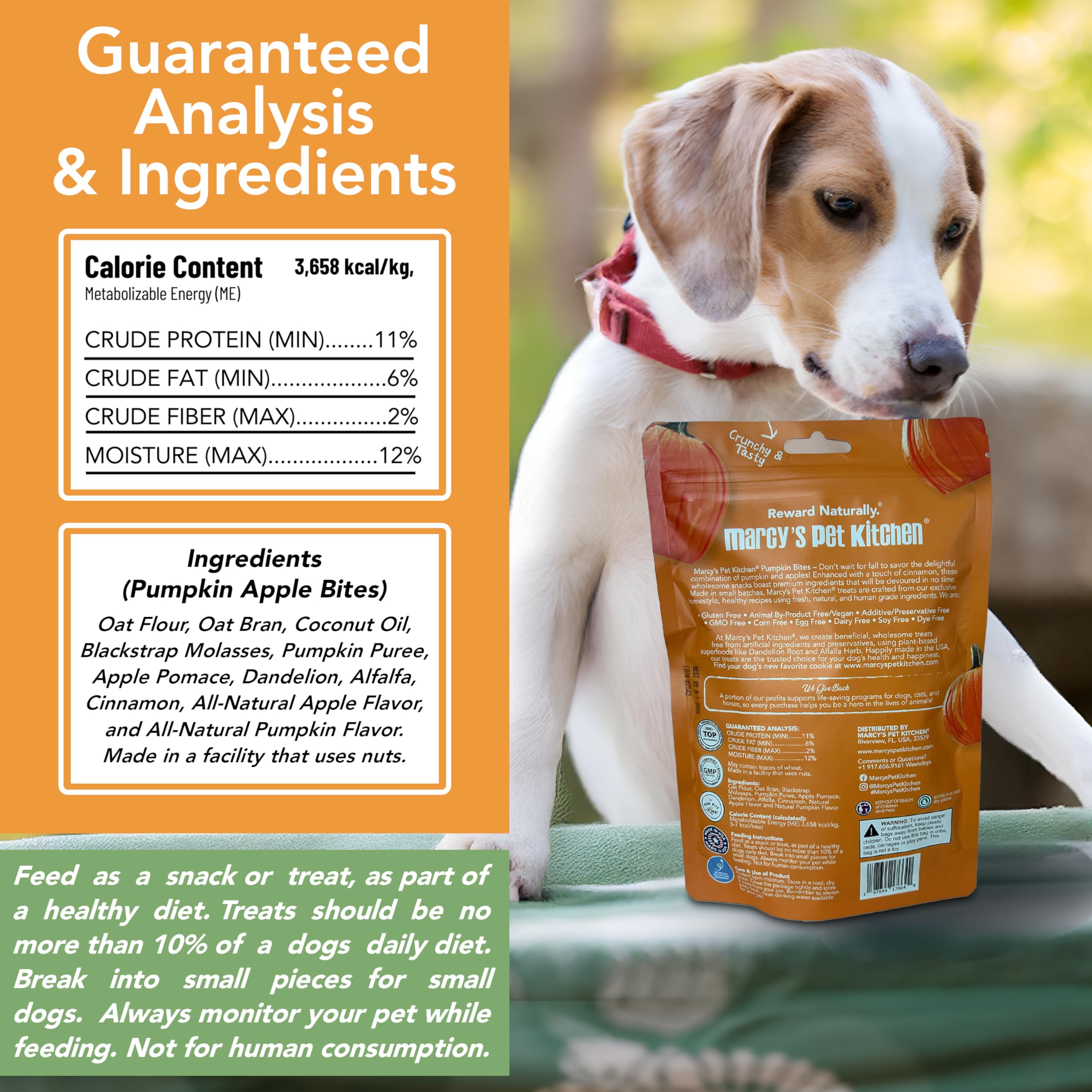 USA-made Marcy's Pet Kitchen treats with no preservatives or added salt.