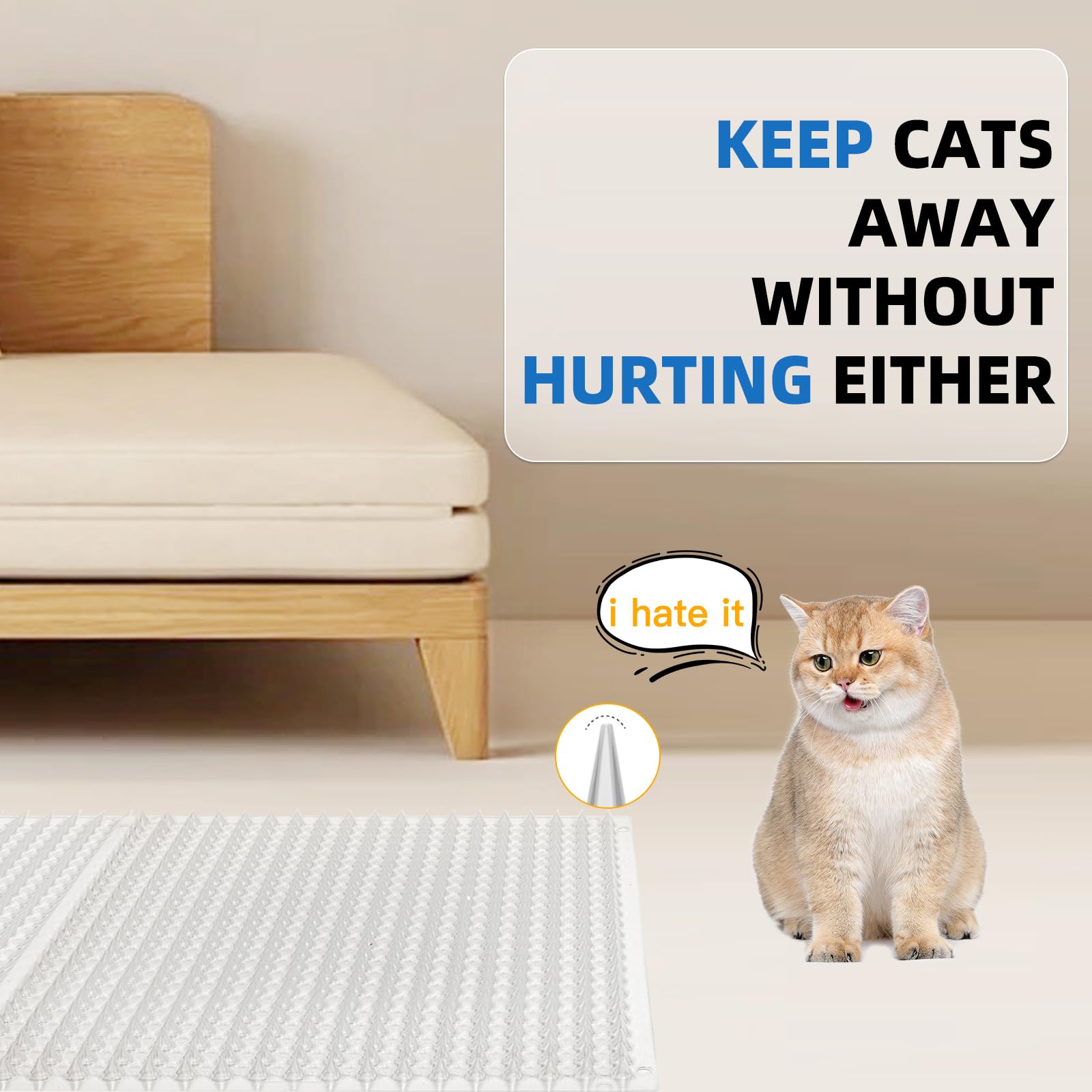 Mardili durable PVC spikes provide long-lasting deterrence.