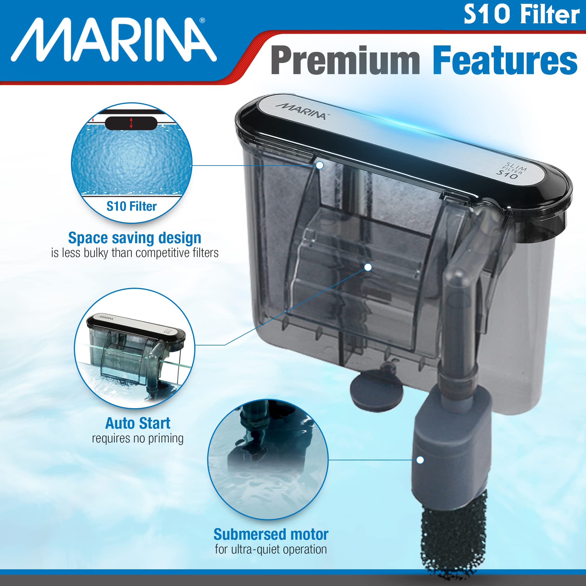 Marina S10 Power Filter cartridges close-up showing bio media