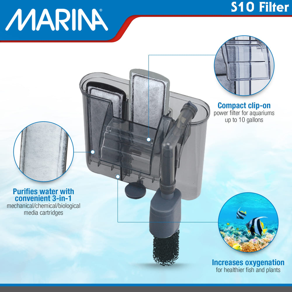 Marina S10 Power Filter side view with slim housing