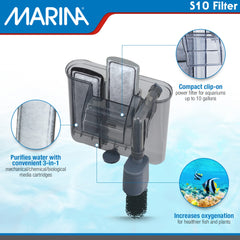 Marina S10 Power Filter side view with slim housing