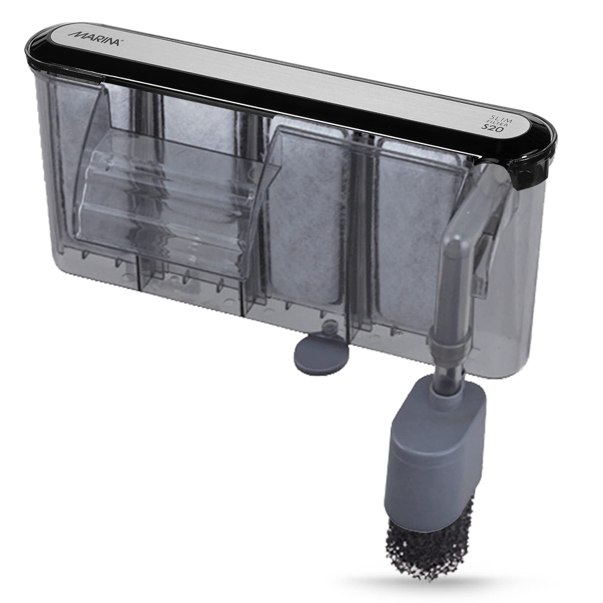 Marina S20 Power Filter compact design for up to 20-gallon tanks.
