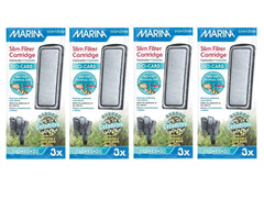 Marina Slim Filter Carbon Plus Ceramic Cartridge 12-count for tropical aquariums improves filtration and odor control.