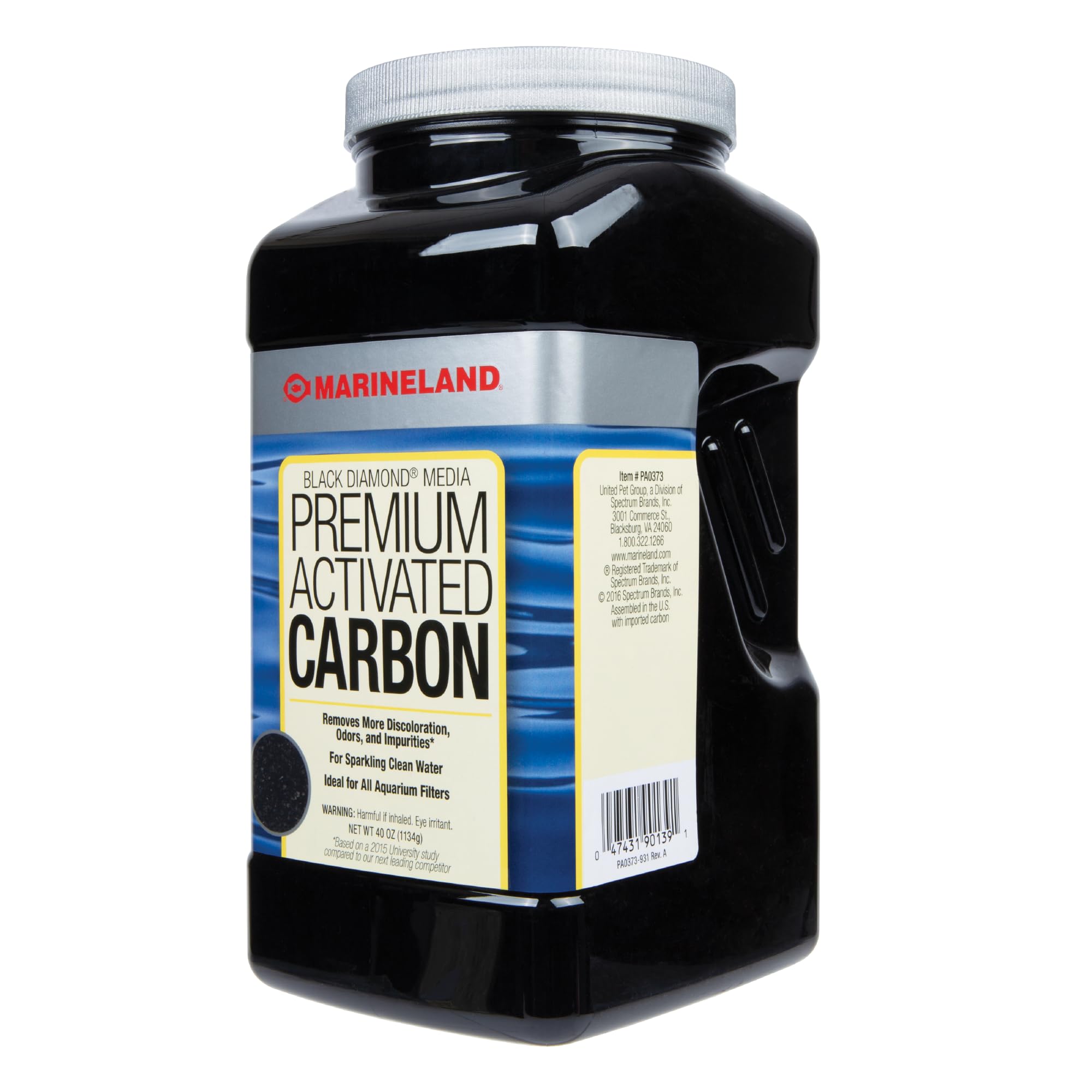 Marineland Black Diamond premium activated carbon bag for chemical filtration and clearer water
