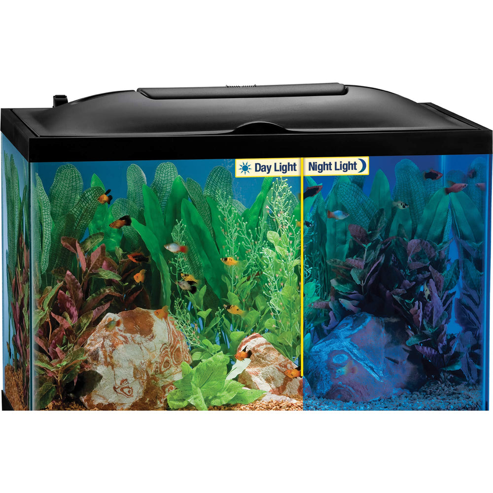 Marineland LED light hood fits 24x12 tanks for versatile setups.