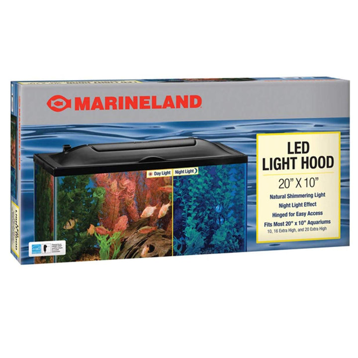 MarineLand LED light hood with dome design for vibrant aquarium illumination.