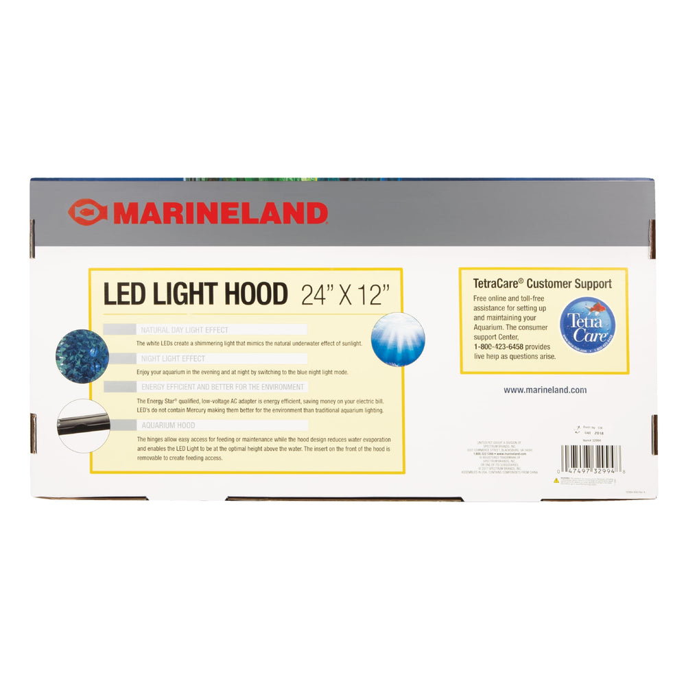 Marineland LED light hood demonstrates natural shimmering light underwater.