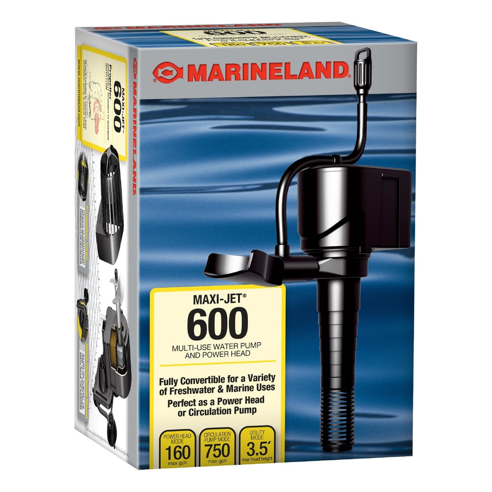 Marineland Maxi-Jet 600 Pro pump in aquarium setup demonstrating 3-in-1 versatility