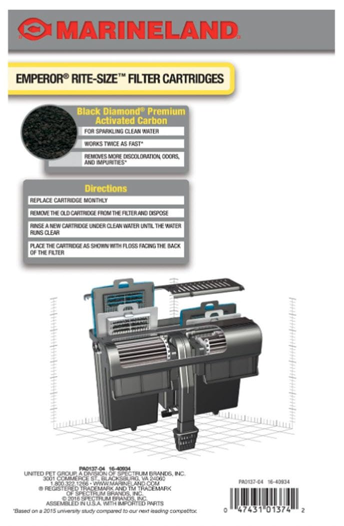 Set of four E-12 cartridges designed for Emperor Power Filters, ready to install.
