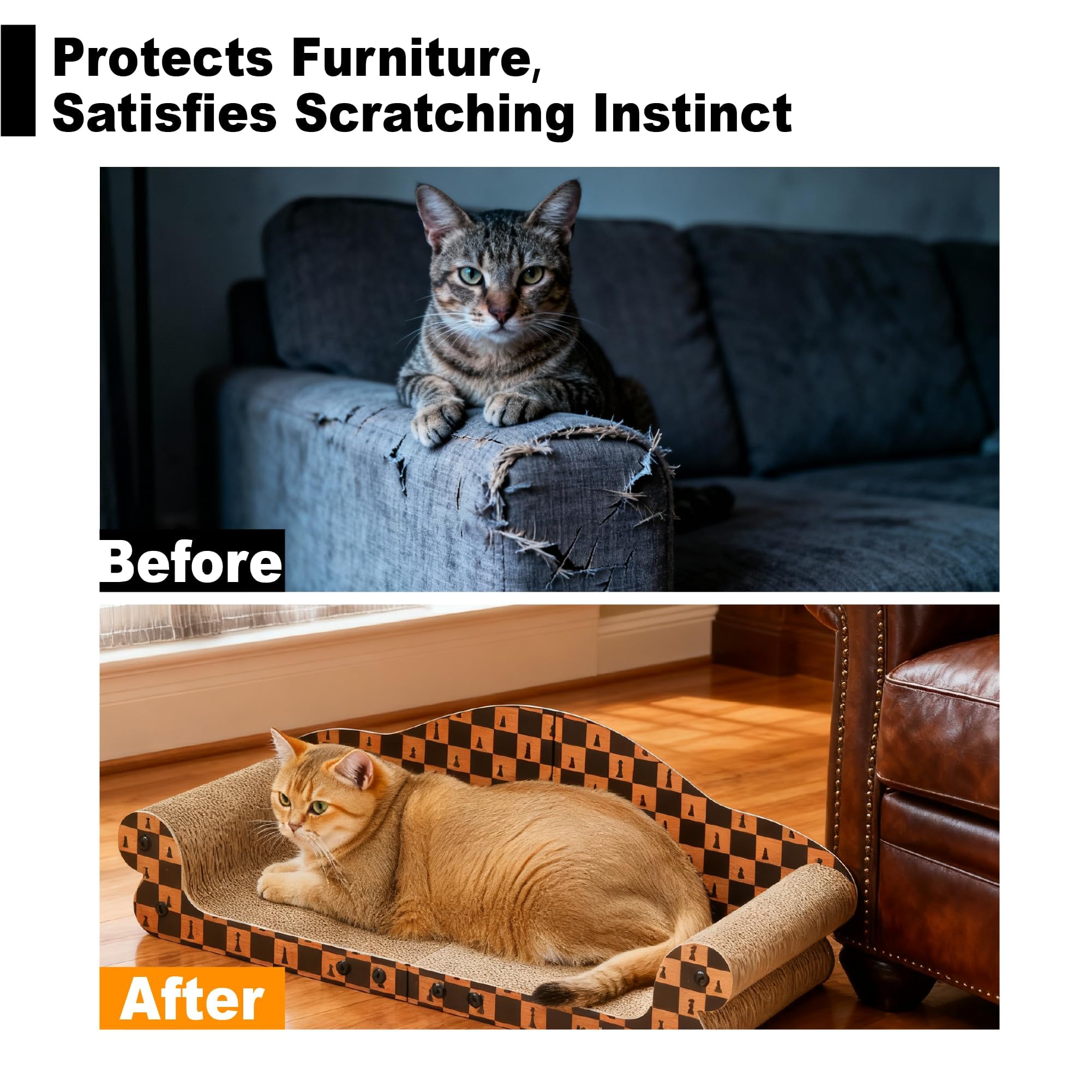 Markarbarka arc armrest cat sofa supports neck comfort during lounging.