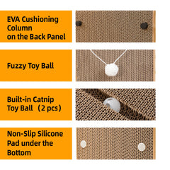 Markarbarka catnip-ball toy included attracts cats to scratcher.