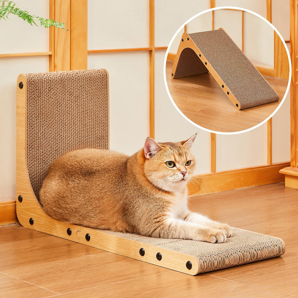 Heavy-duty cardboard construction provides lasting durability for indoor cats.