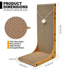 L-shaped design supports vertical placement for versatile scratching and lounging.