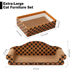 Markarbarka large cardboard cat bed scratcher combines sleep space with scratching outlet.