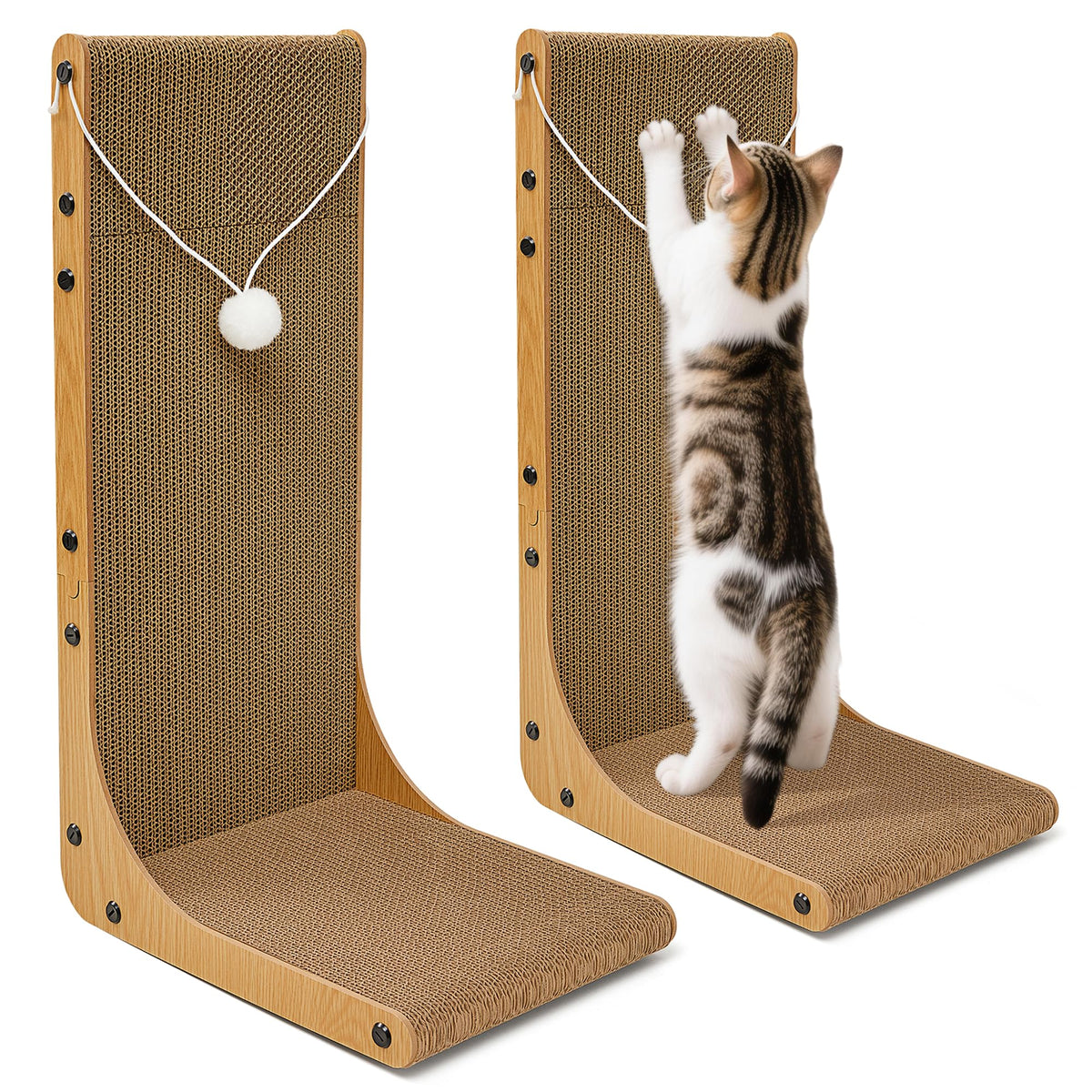 Markarbarka value 2pack L-shape scratcher assembly for easy setup and versatile placement