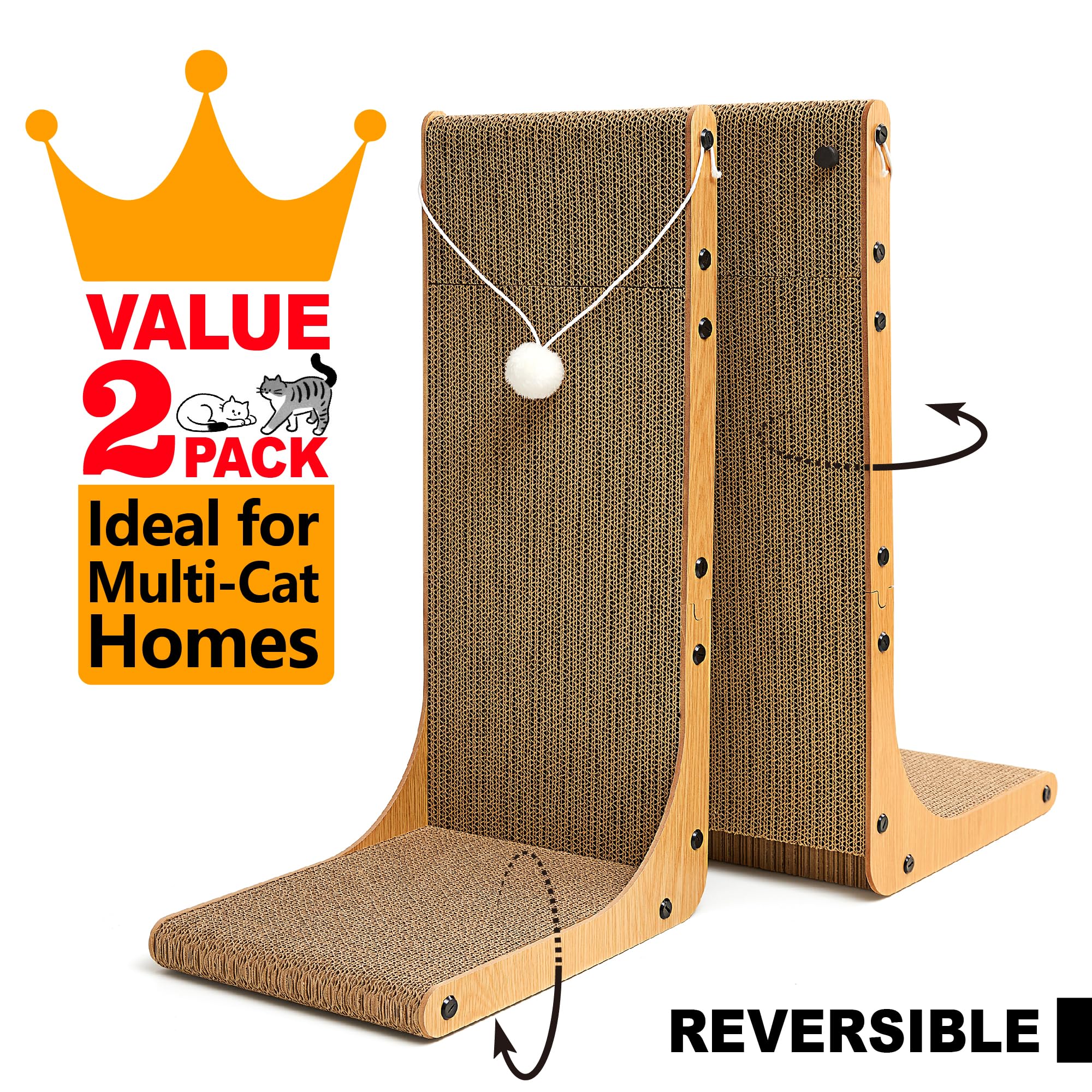 Markarbarka vertical scratcher with toy balls for interactive scratching and play