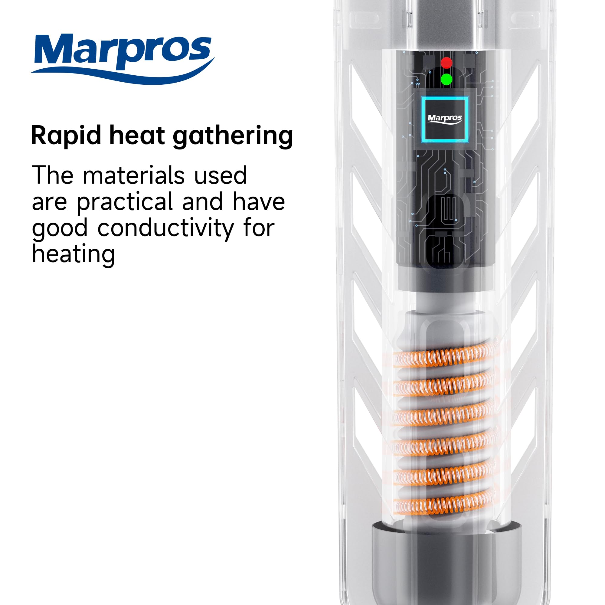 Marpros 50W heater with work indicator light confirms heating status