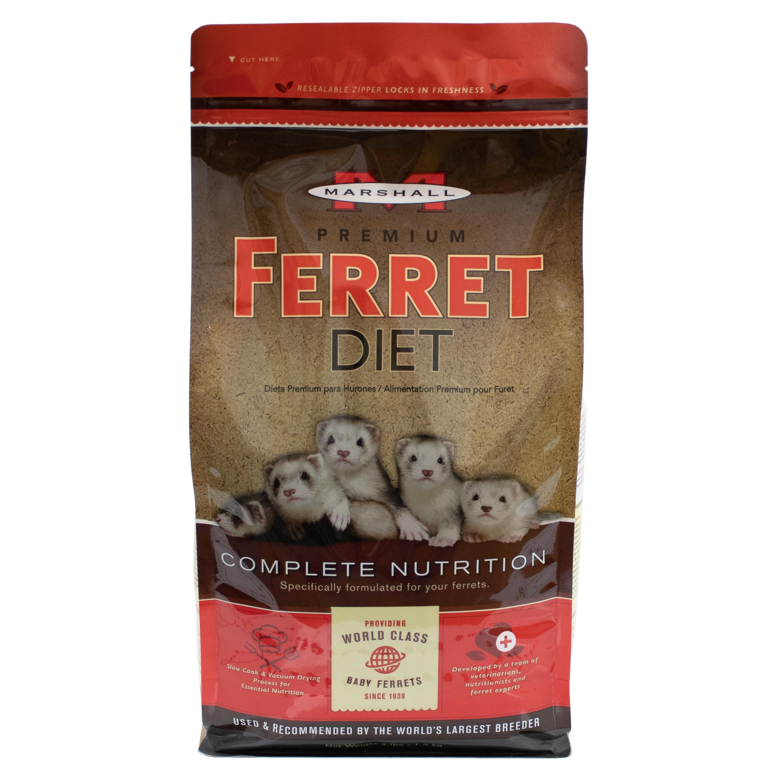 Marshall Premium Ferret Diet bag, easy storage for daily feeding.