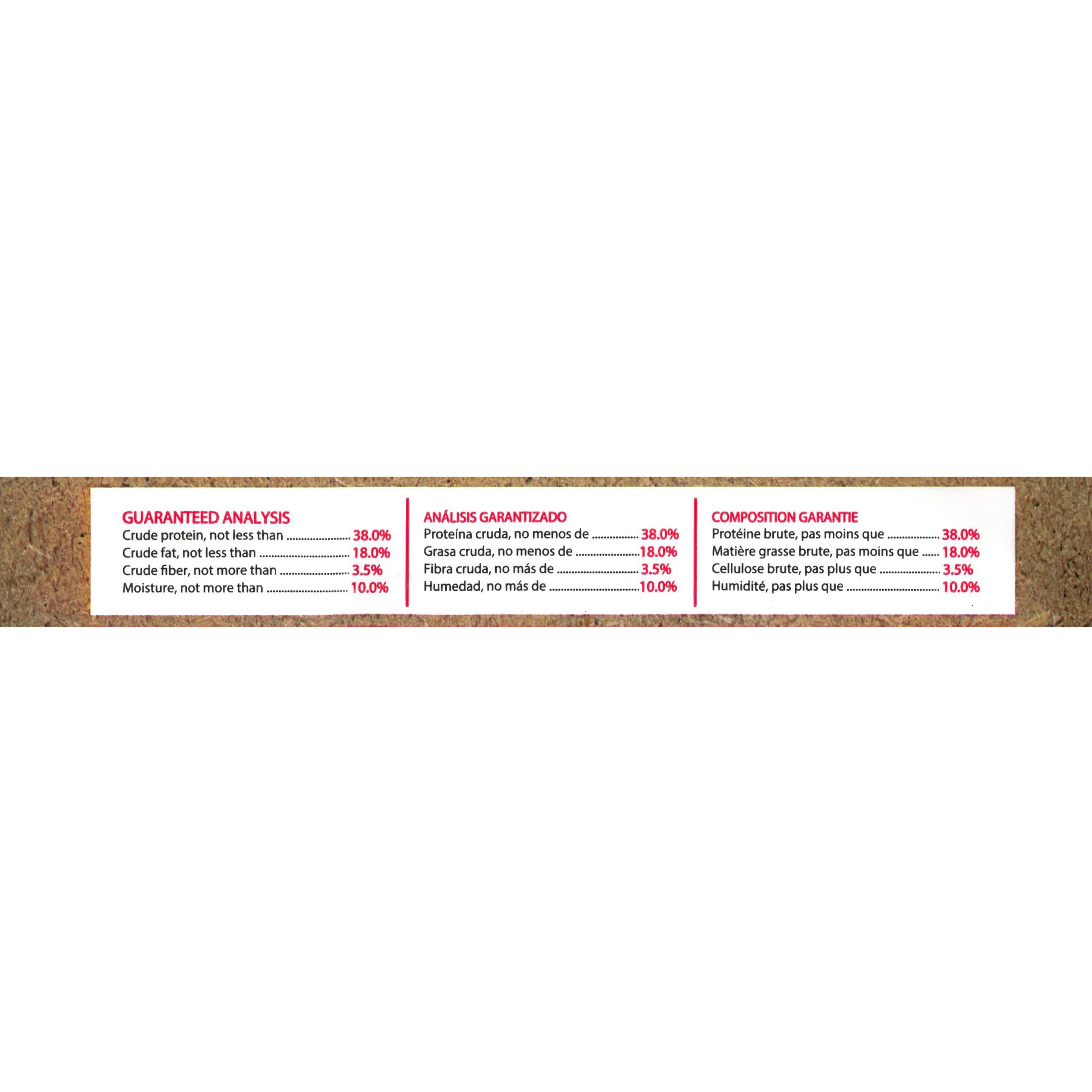 Marshall Premium Ferret Diet nutrition label shows protein and fat balance.
