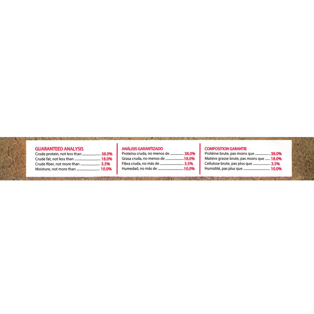 Marshall Premium Ferret Diet nutrition label shows protein and fat balance.