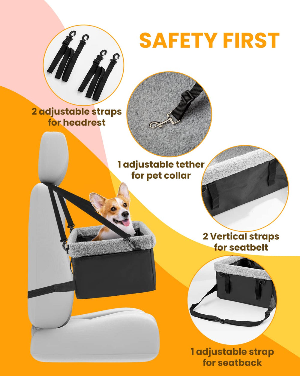 MARSLABO booster seat offers an elevated window view for small pets.