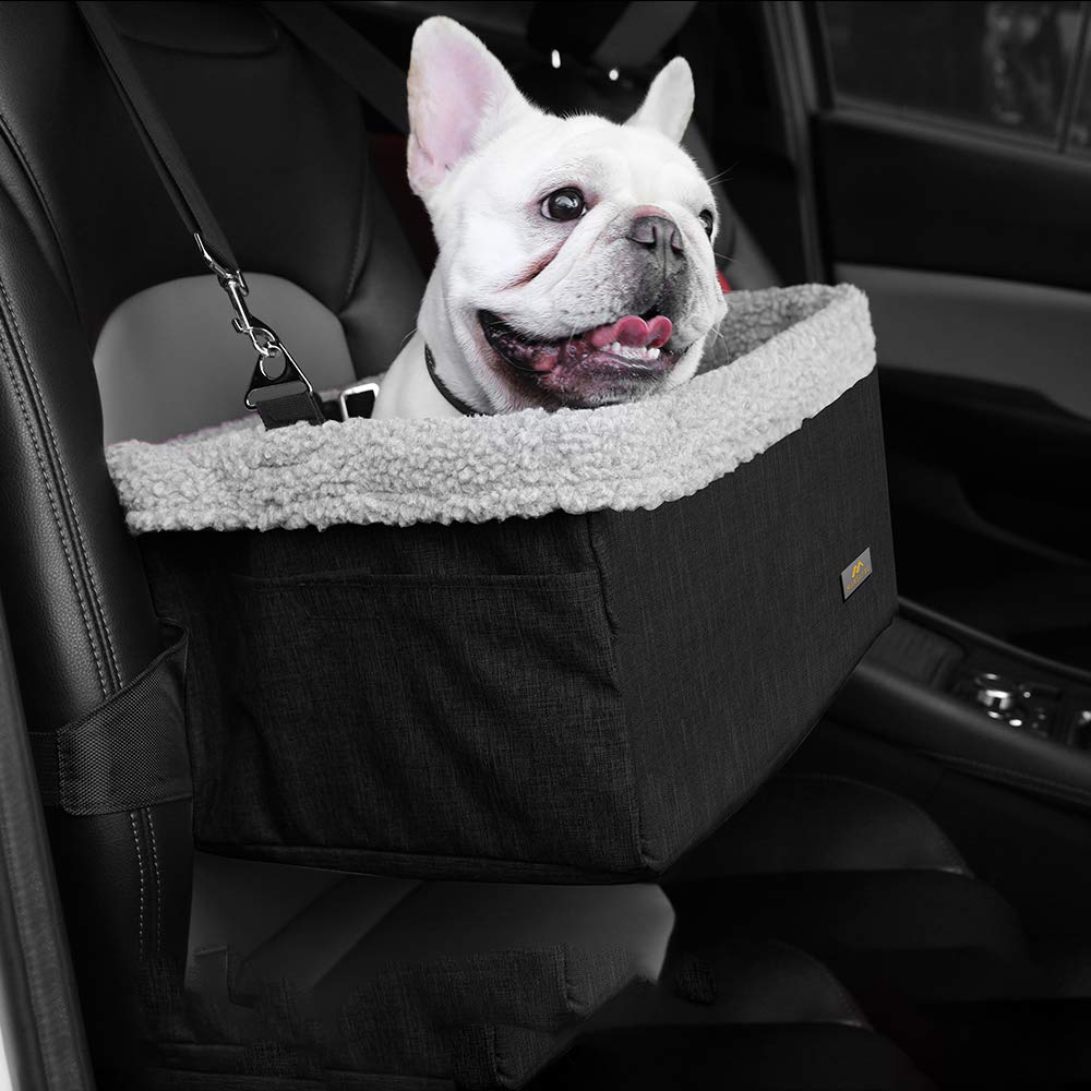 MARSLABO dog car seat with metal frame provides an elevated view for safer road trips.