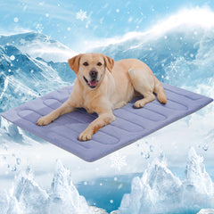 MARUNDA dog cooling mat blue top view for instant pet cooling