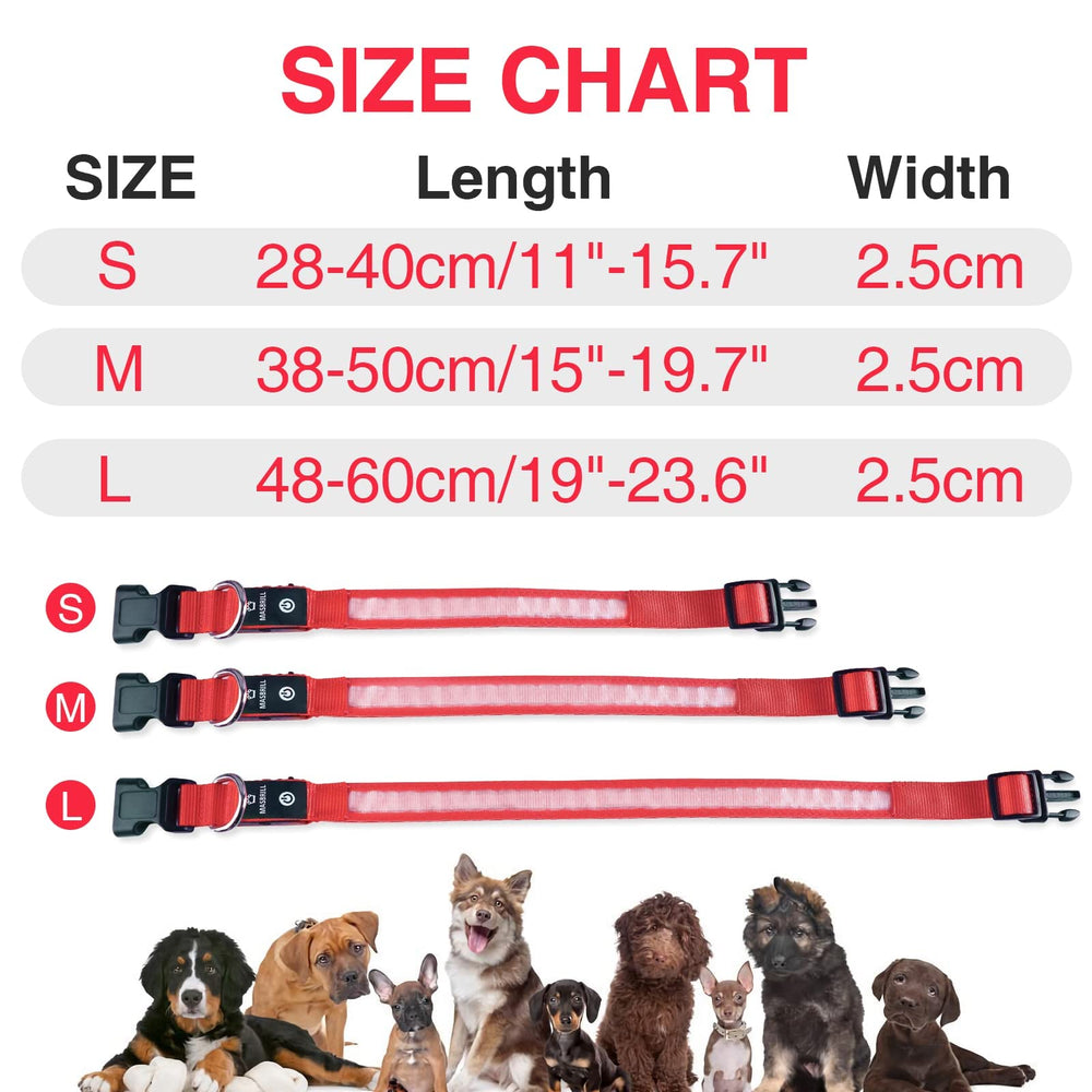 MASBRILL LED Dog Collar waterproof design for all-weather use