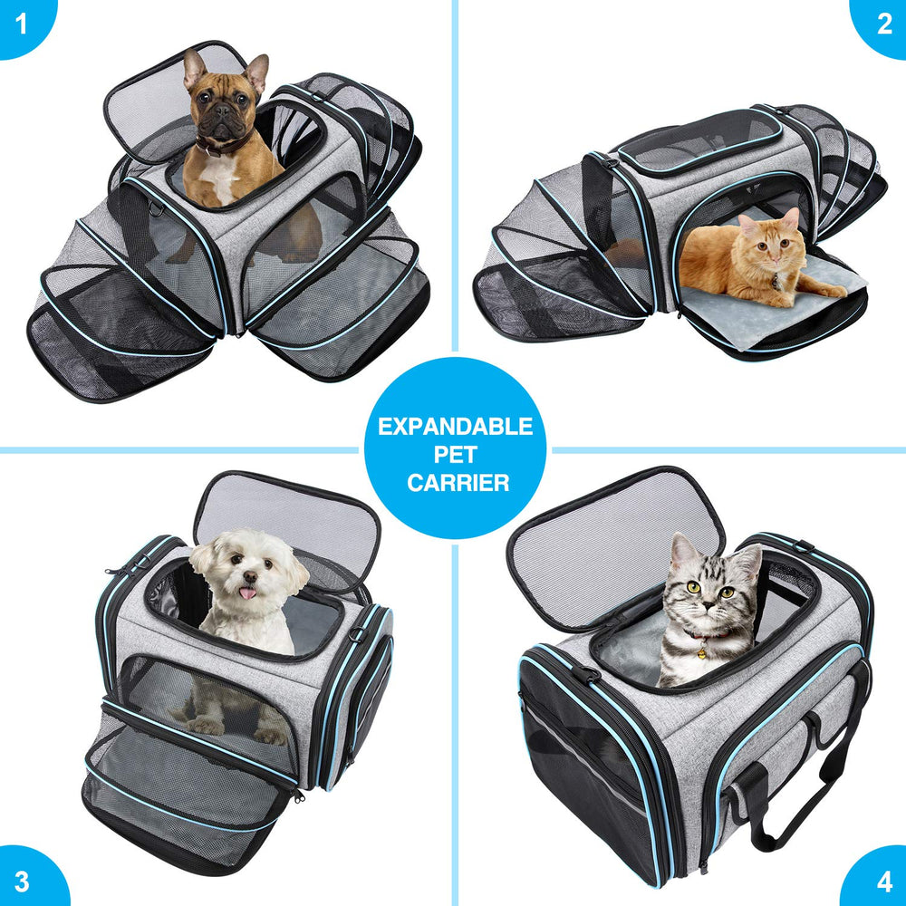 MASKEYON carrier fits small pets up to 20 pounds for air travel.