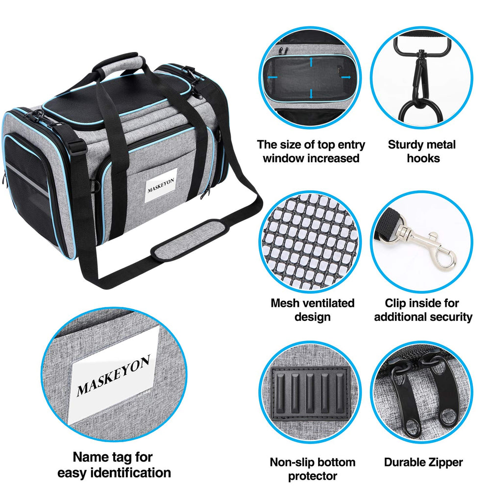 MASKEYON non slip bottom keeps carrier steady on surfaces.