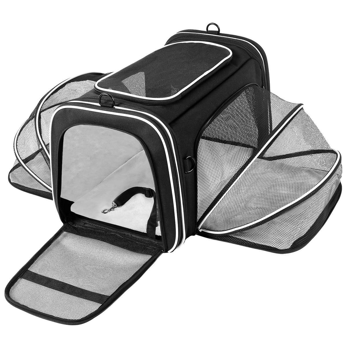 Maskeyon carrier with expandable four-sides for extra space during travel