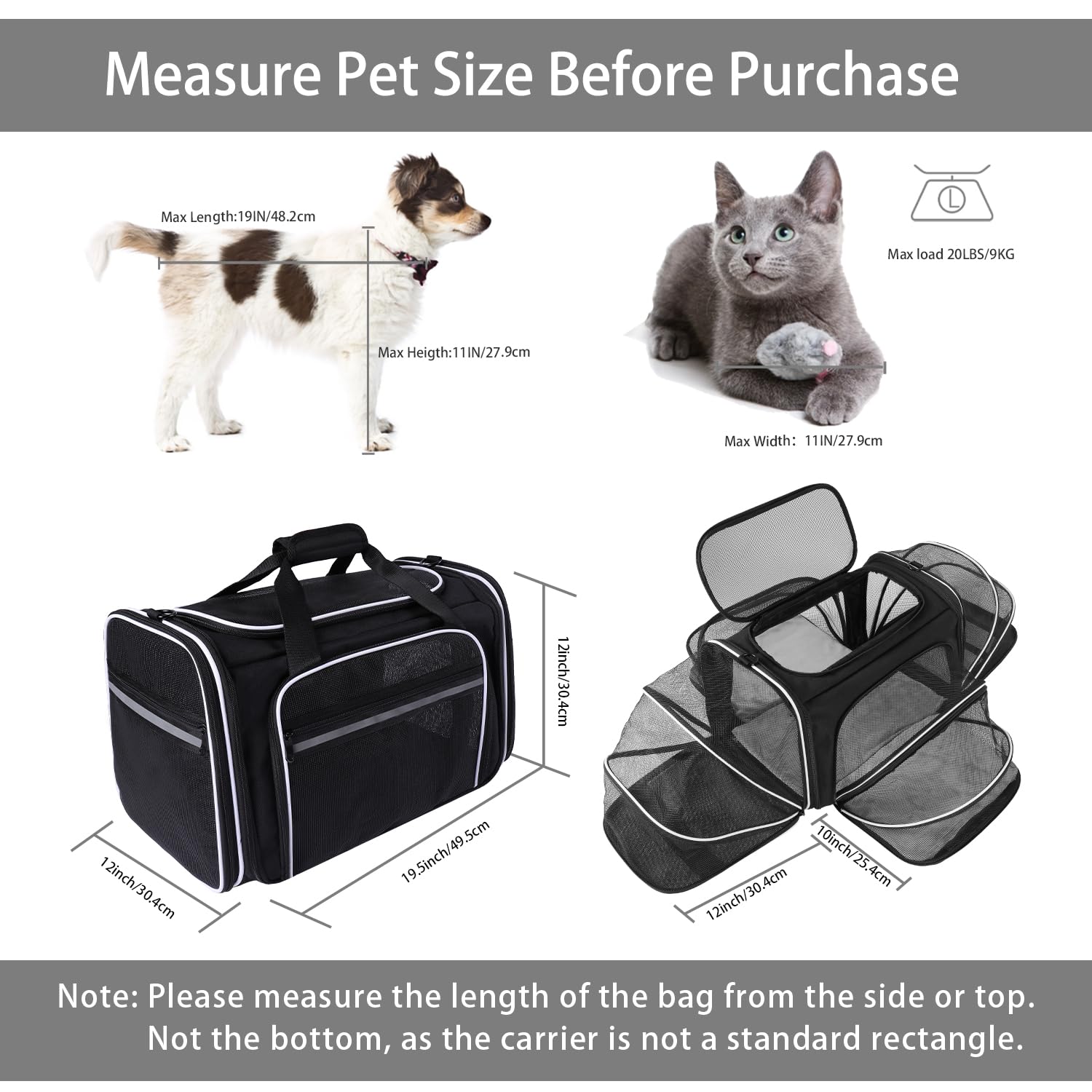 Maskeyon top-loading opening for easy loading and pet reassurance