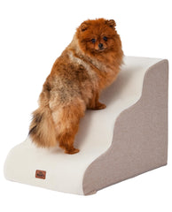 Massfu beige curved dog stairs on sofa show easy access for small pets